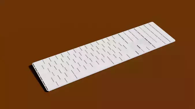 White keyboard low poly model for computer