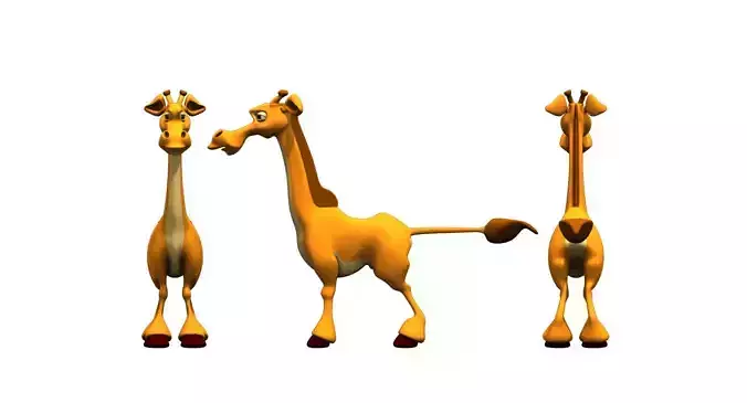 giraffe cartoon 3d model