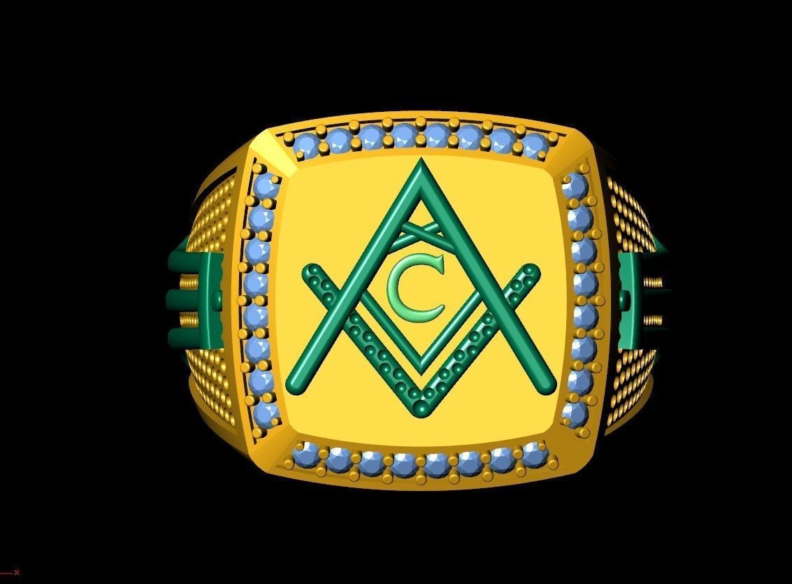 C - LETTER  SIGNET RING 3D print model_6