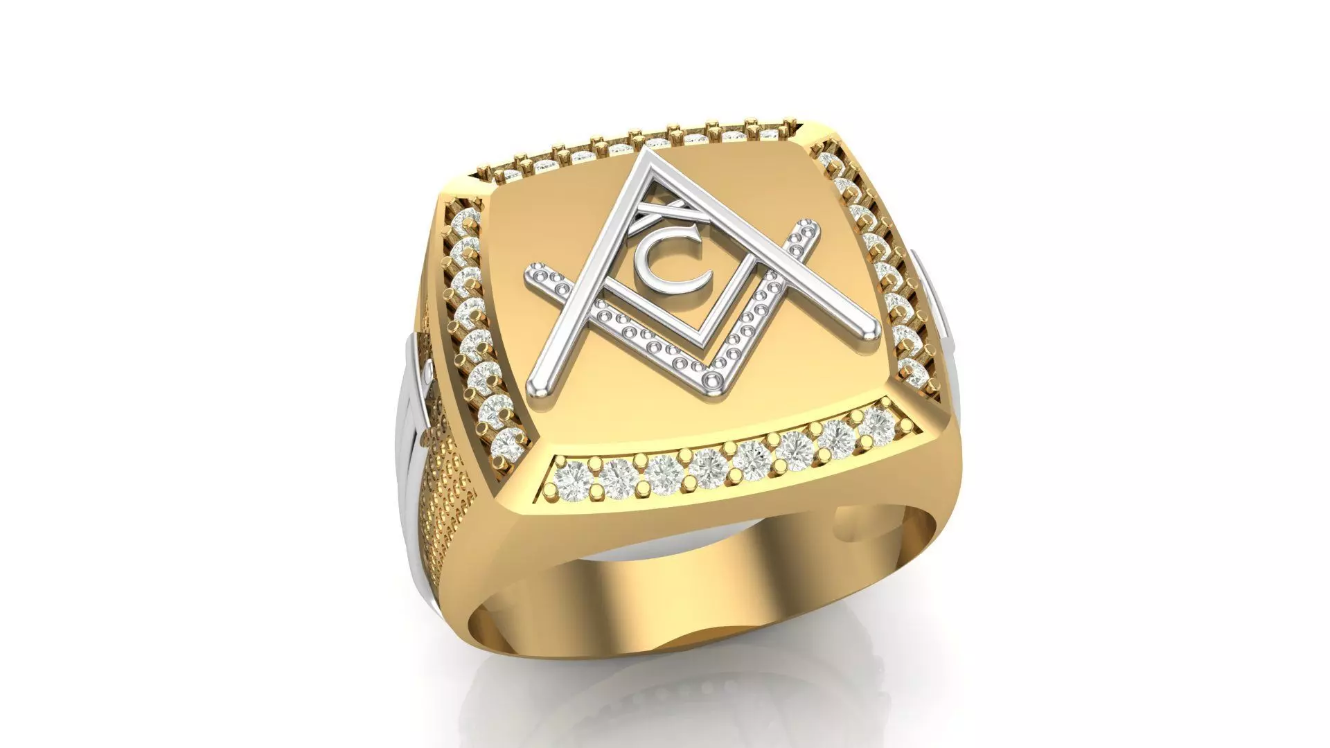 C - LETTER  SIGNET RING 3D print model_0