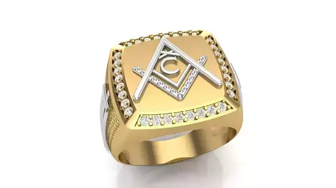 C - LETTER  SIGNET RING 3D print model