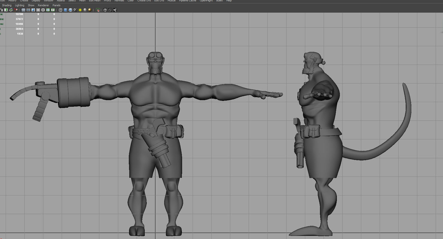 hellboy 3d cartoon 3D model_1