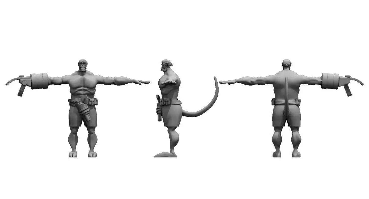 hellboy 3d cartoon 3D model_0