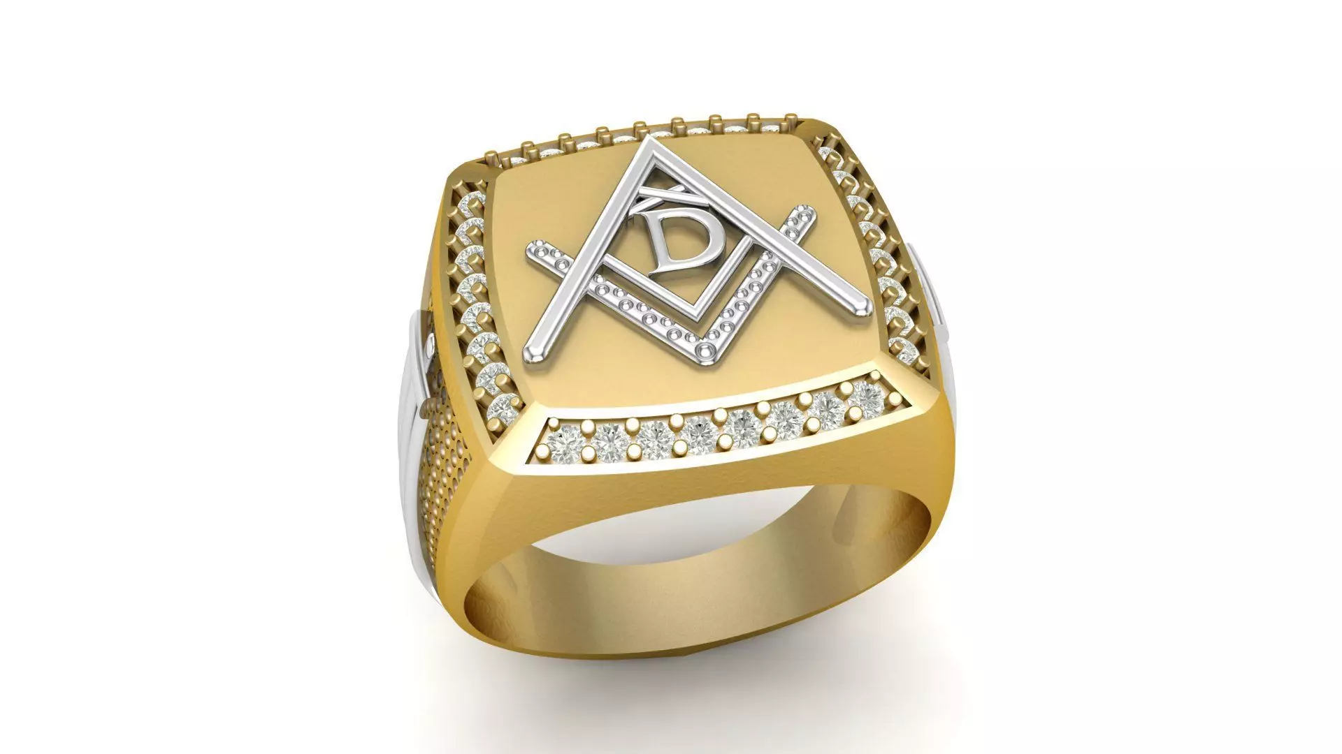 D - LETTER  SIGNET RING 3D print model_0