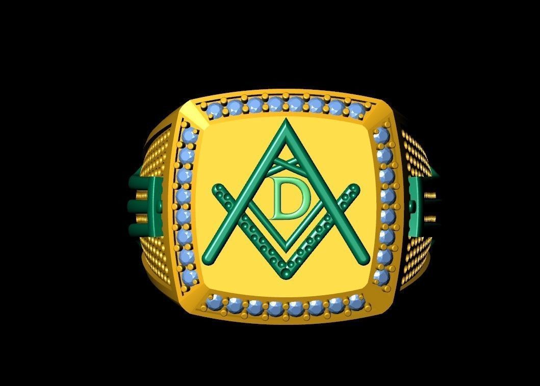 D - LETTER  SIGNET RING 3D print model_6