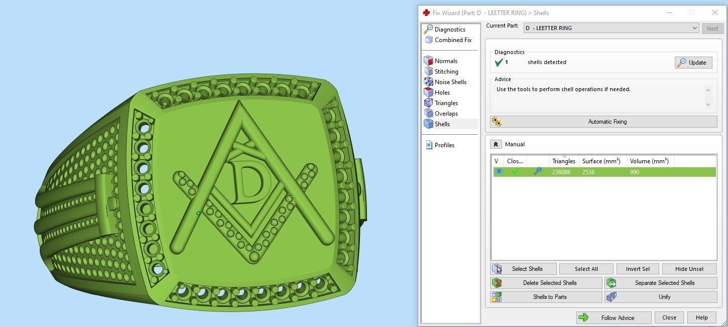 D - LETTER  SIGNET RING 3D print model_9