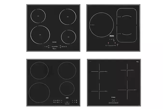 Induction hob 01 Low-poly 3D model