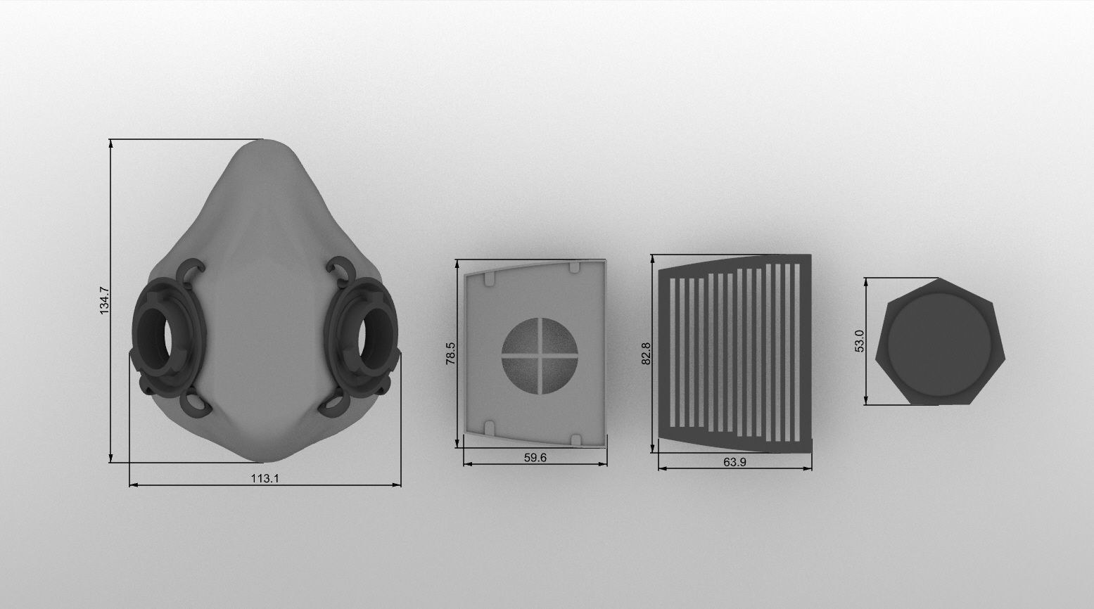 3D Printable Reusable Respirator Package 3D print model_3