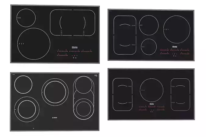 Induction hob 02 Low-poly 3D model