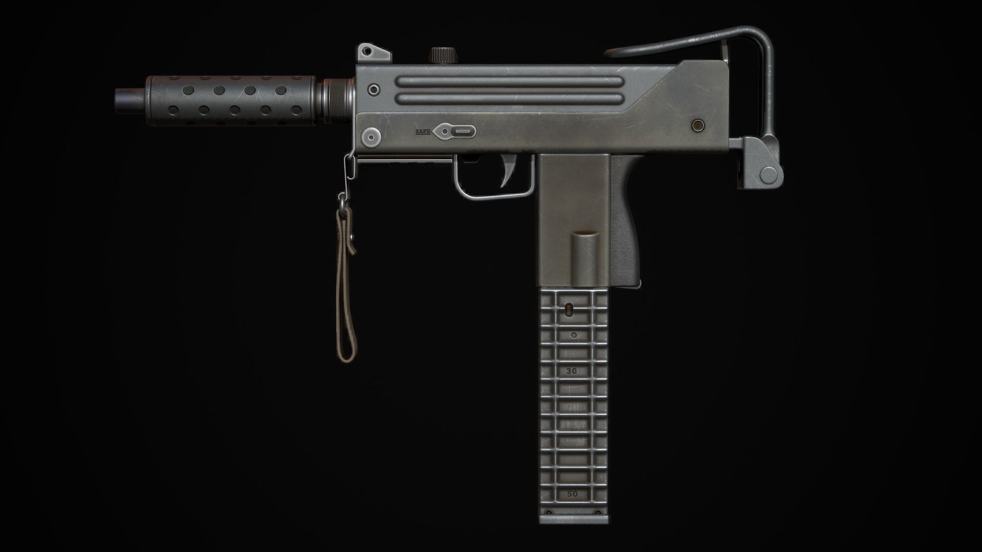 UZI  Mac 10  Mini Mac 10 Low-poly 3D model_6