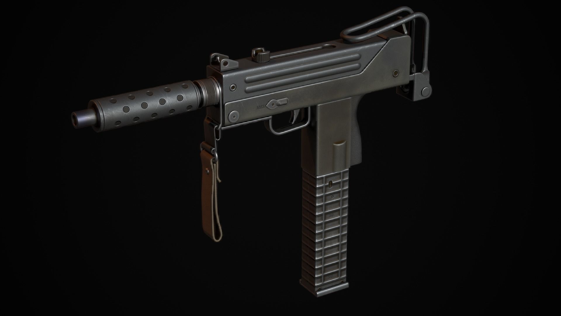 UZI  Mac 10  Mini Mac 10 Low-poly 3D model_5