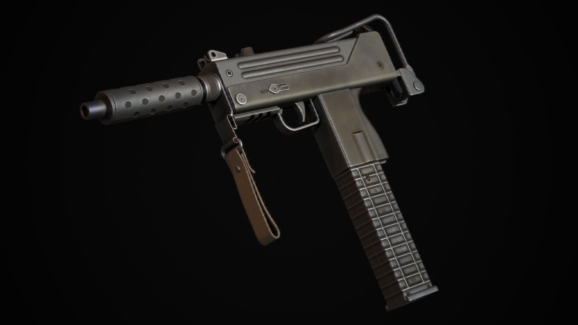 UZI  Mac 10  Mini Mac 10 Low-poly 3D model_2