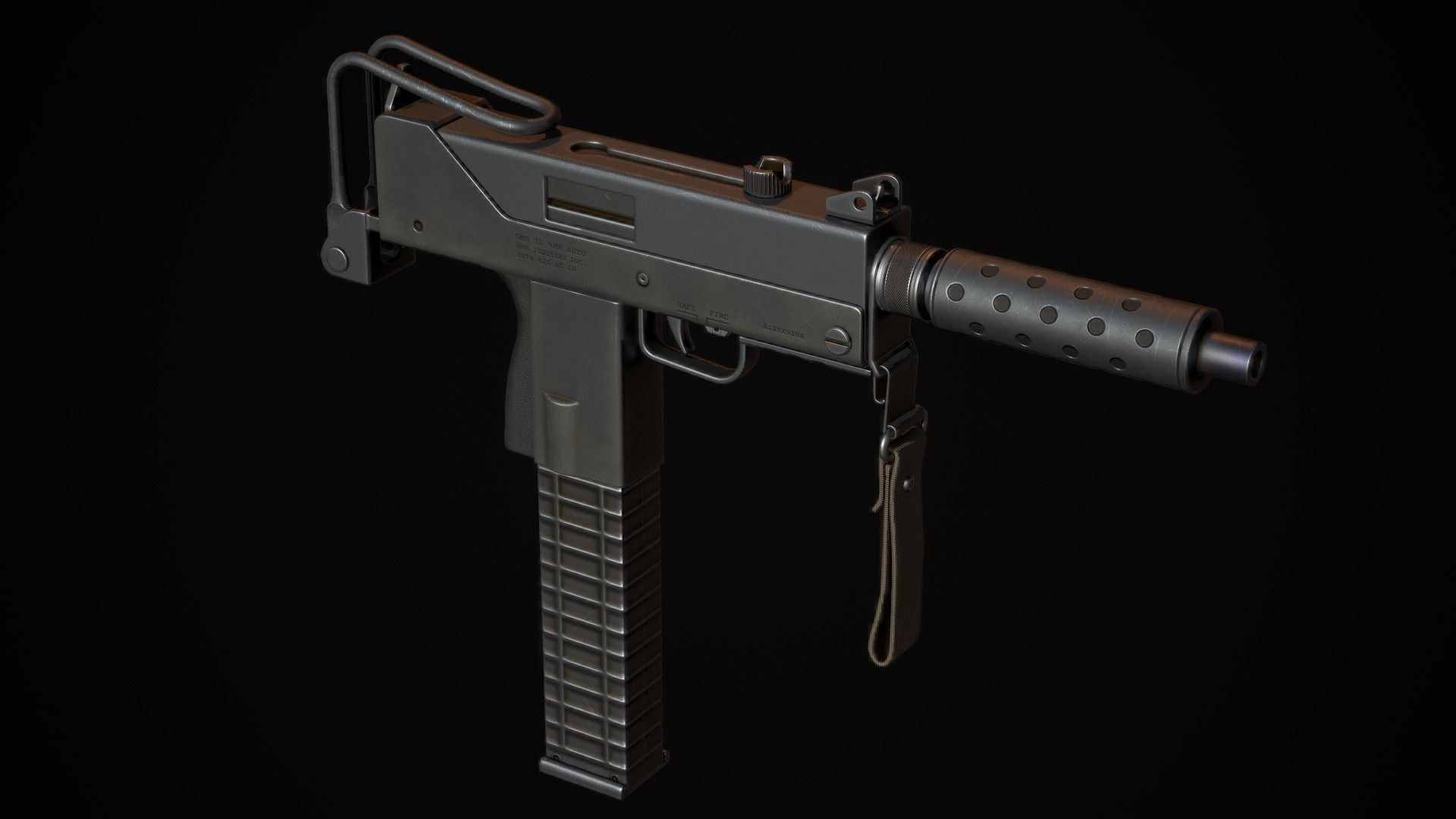 UZI  Mac 10  Mini Mac 10 Low-poly 3D model_8