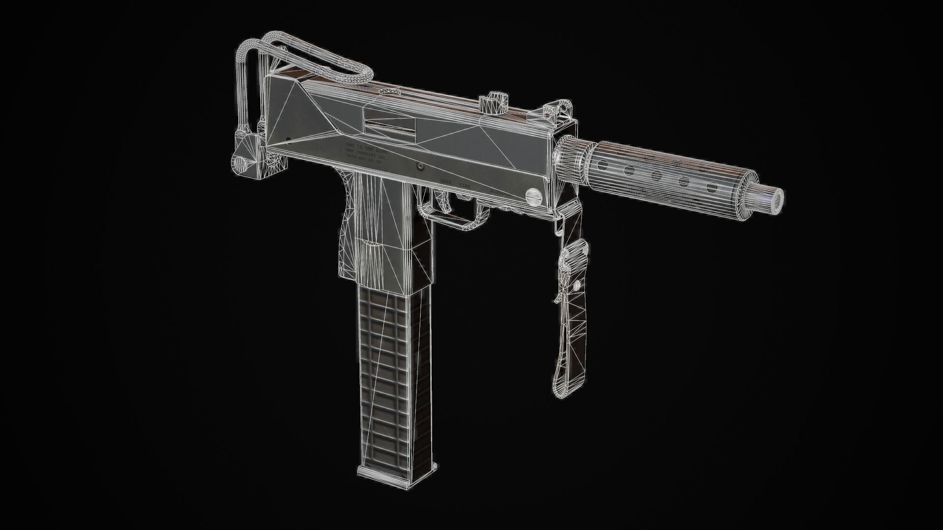 UZI  Mac 10  Mini Mac 10 Low-poly 3D model_11