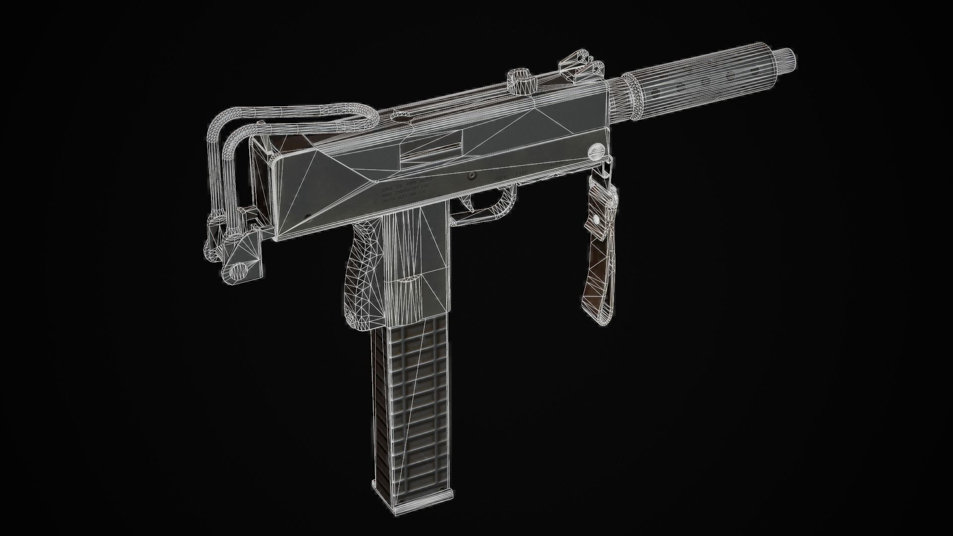 UZI  Mac 10  Mini Mac 10 Low-poly 3D model_10