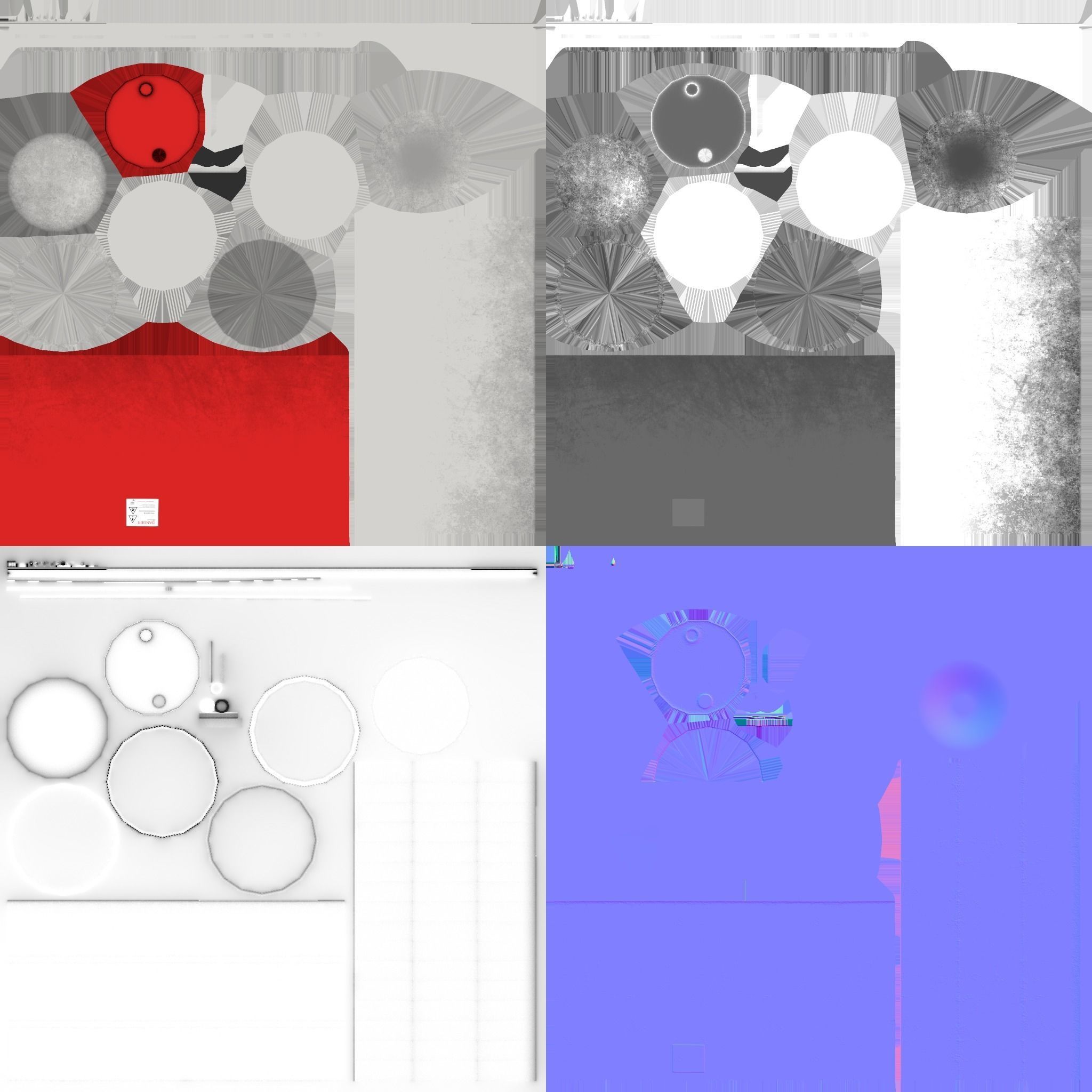 Colored Barrels Low-poly 3D model_11