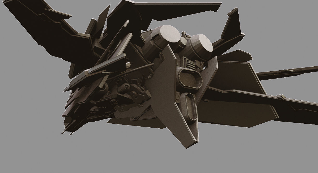 Sci-fi paper spaceship 3D Model Collection_18