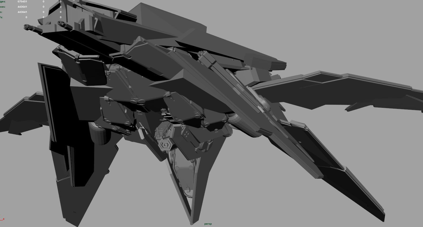 Sci-fi paper spaceship 3D Model Collection_17