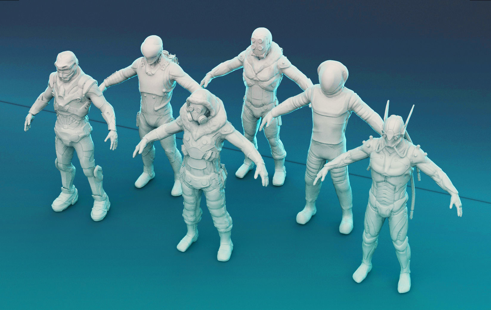 Sci-fi paper spaceship 3D Model Collection_8