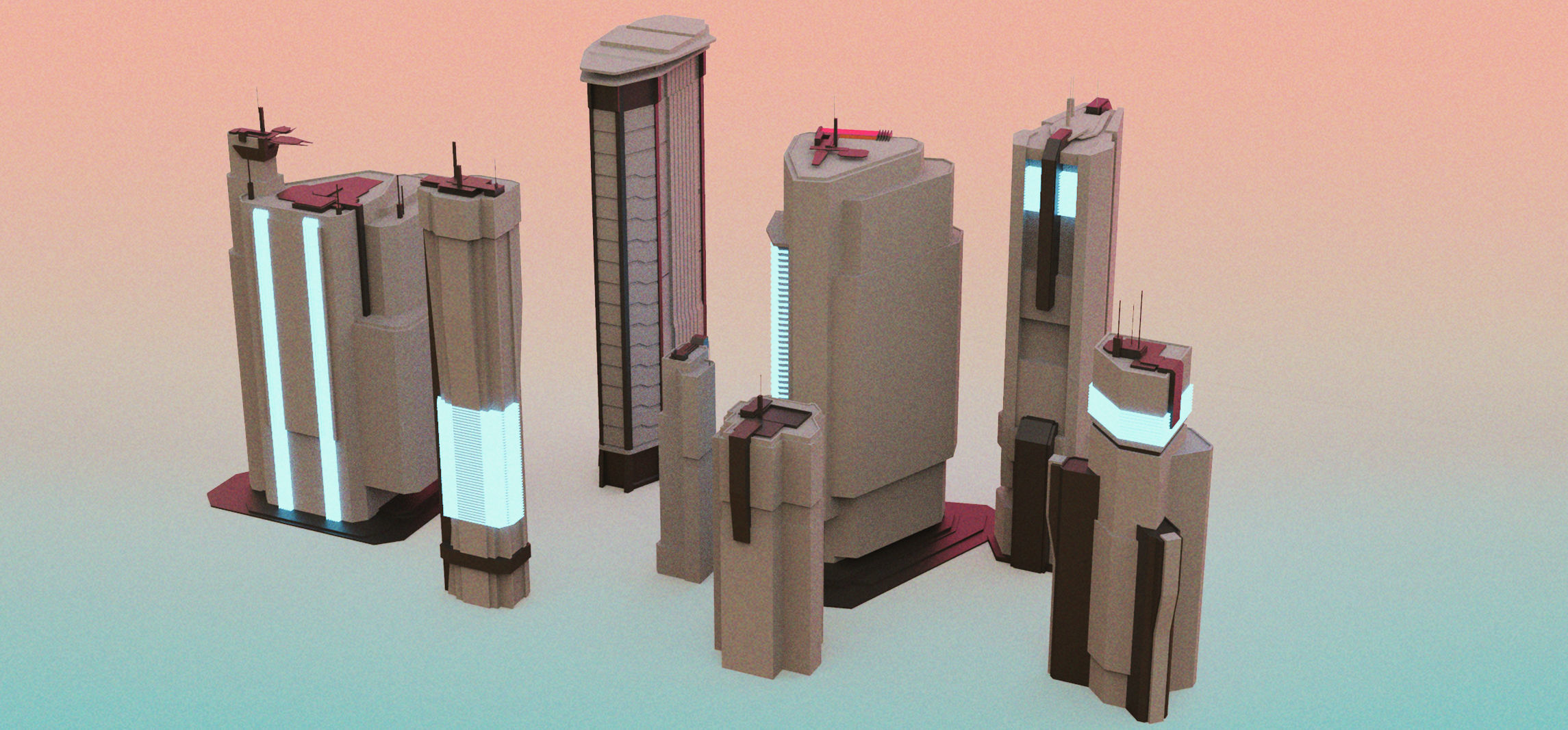 Sci-fi paper spaceship 3D Model Collection_21