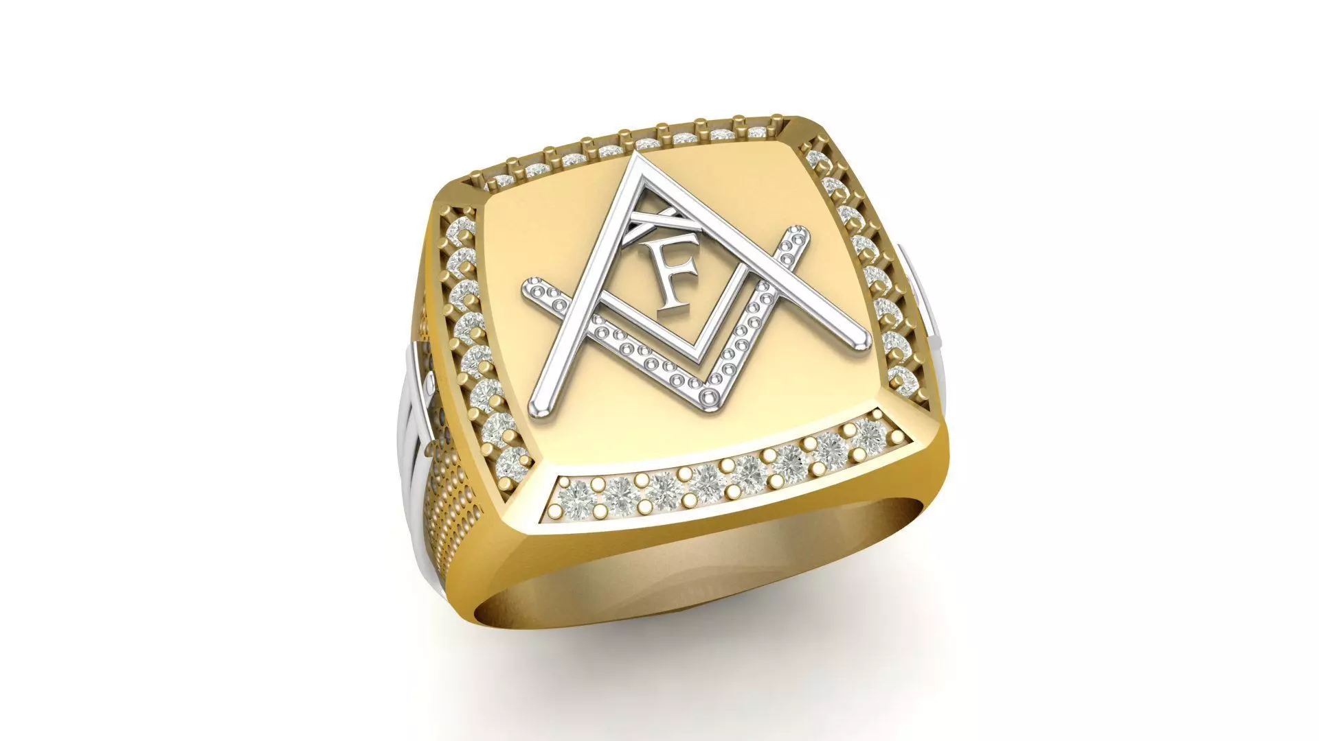 F  - LETTER SIGNET RING 3D print model_0
