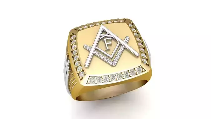 F  - LETTER SIGNET RING 3D print model