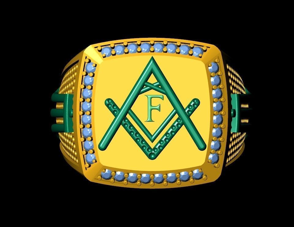 F  - LETTER SIGNET RING 3D print model_6