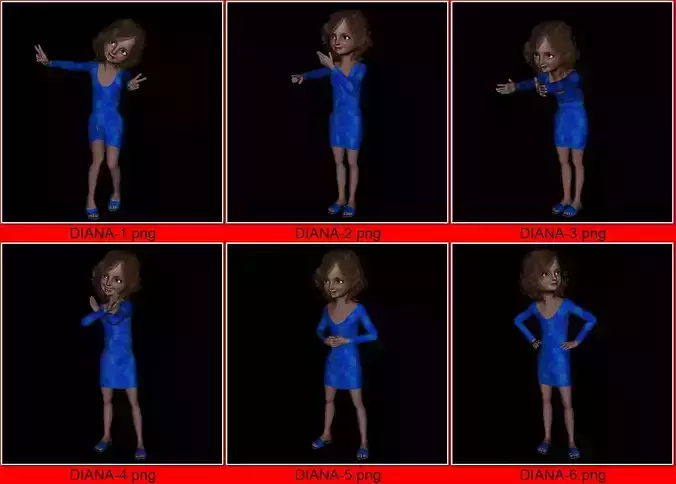 6 STAND ALONE OBJ-DIANA