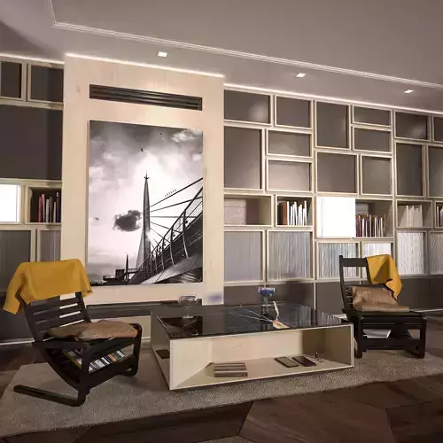 LIVING ROOM Low-poly 3D model
