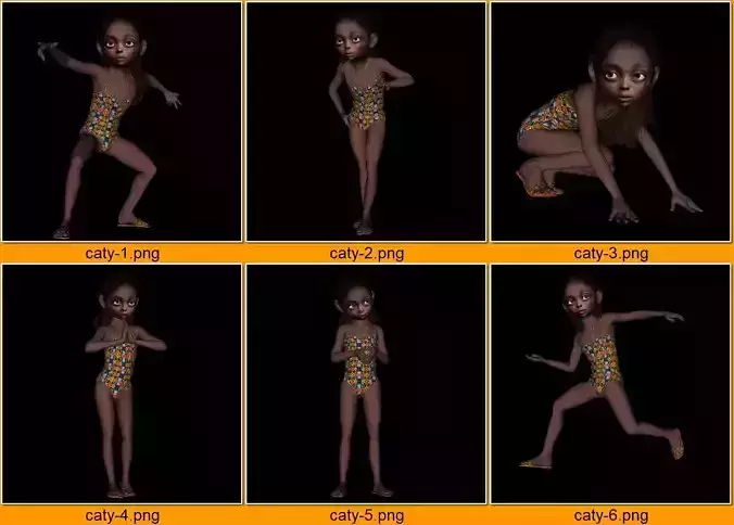 6 stand alone obj-cathy 3D model