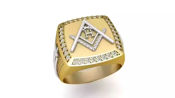 H - LETTER  SIGNET RING 3D print model