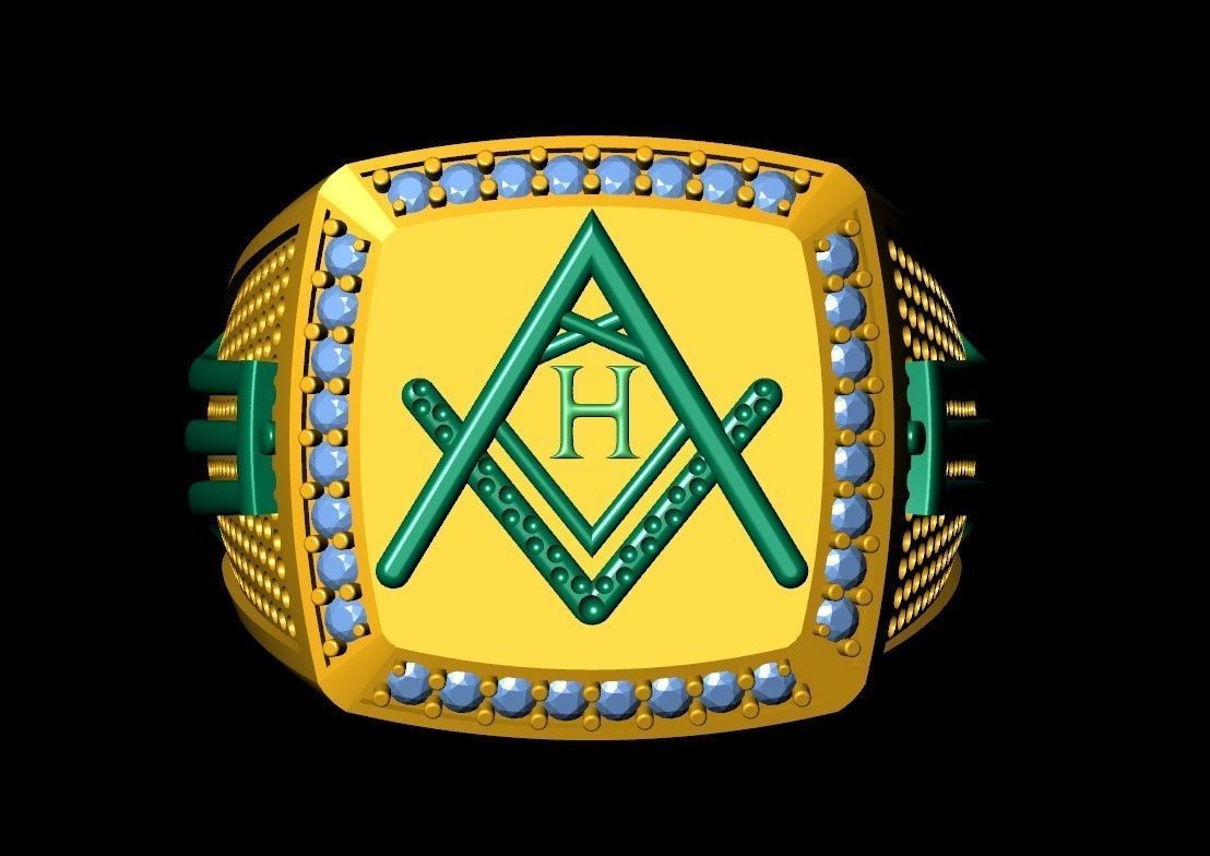 H - LETTER  SIGNET RING 3D print model_6