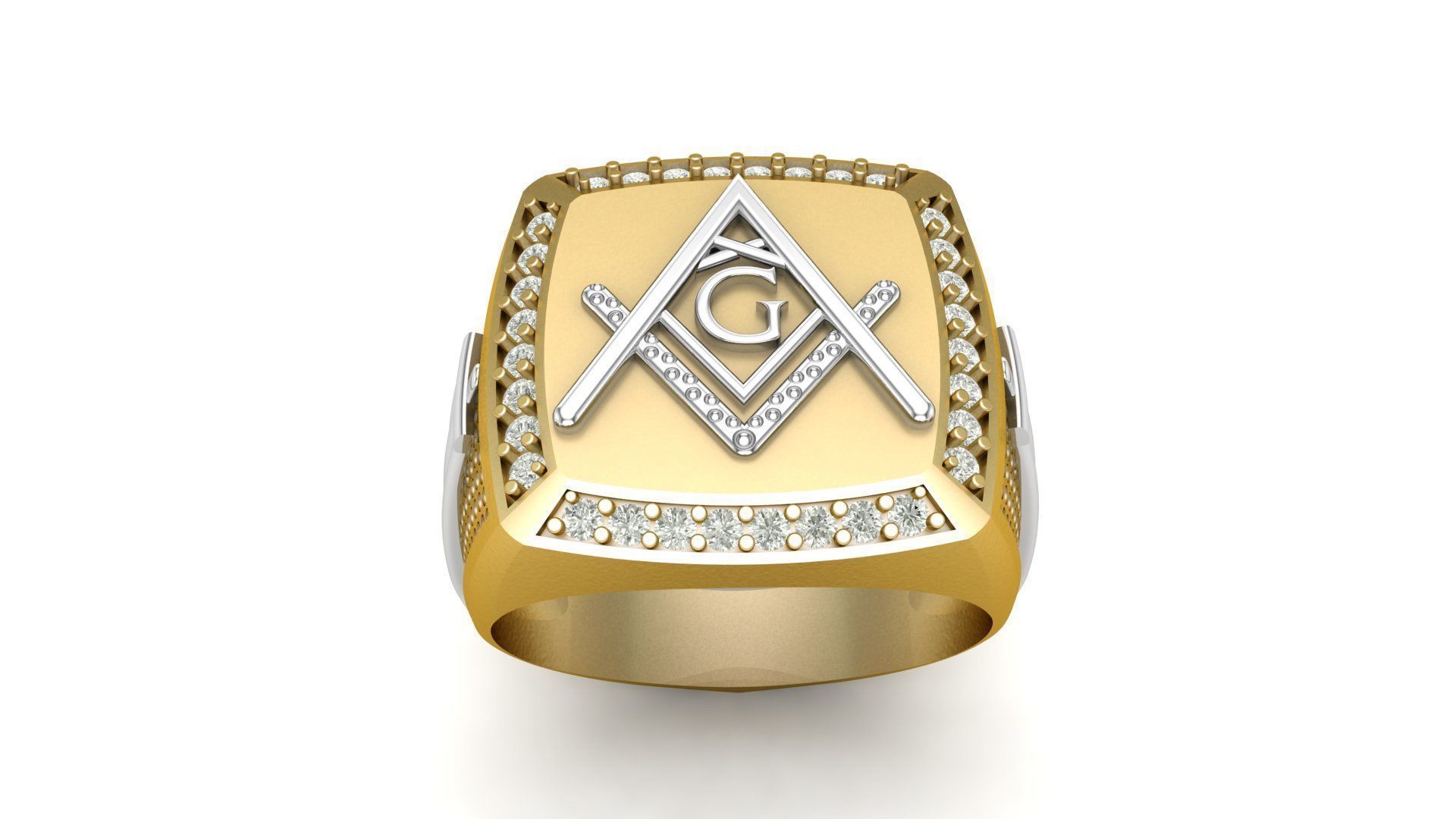 G - LETTER  SIGNET RING 3D print model_2