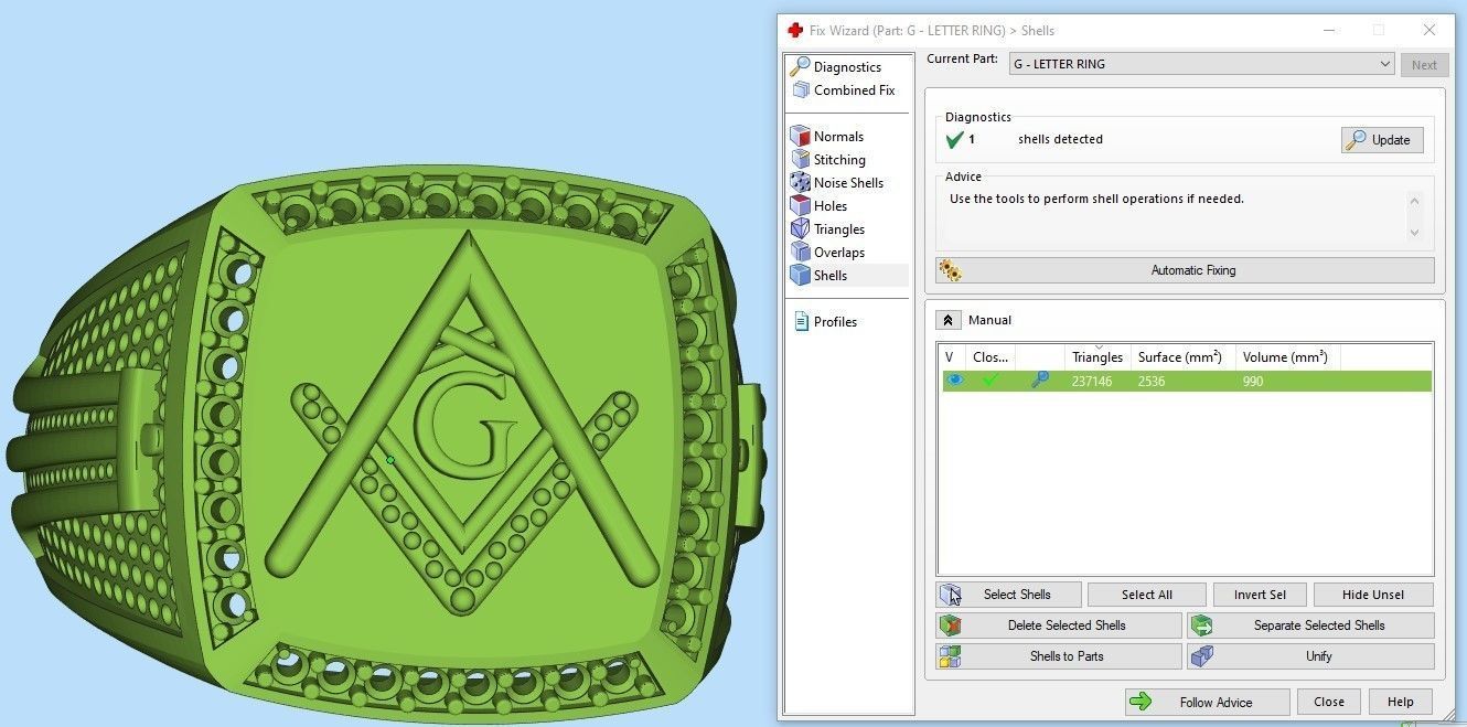 G - LETTER  SIGNET RING 3D print model_9