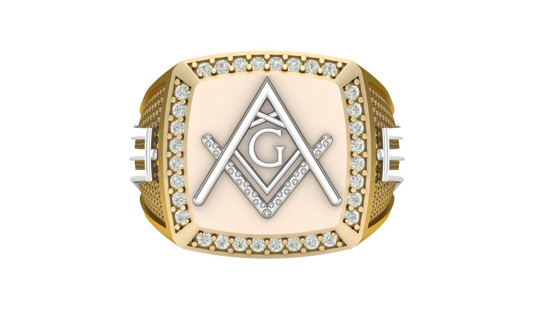 G - LETTER  SIGNET RING 3D print model_3