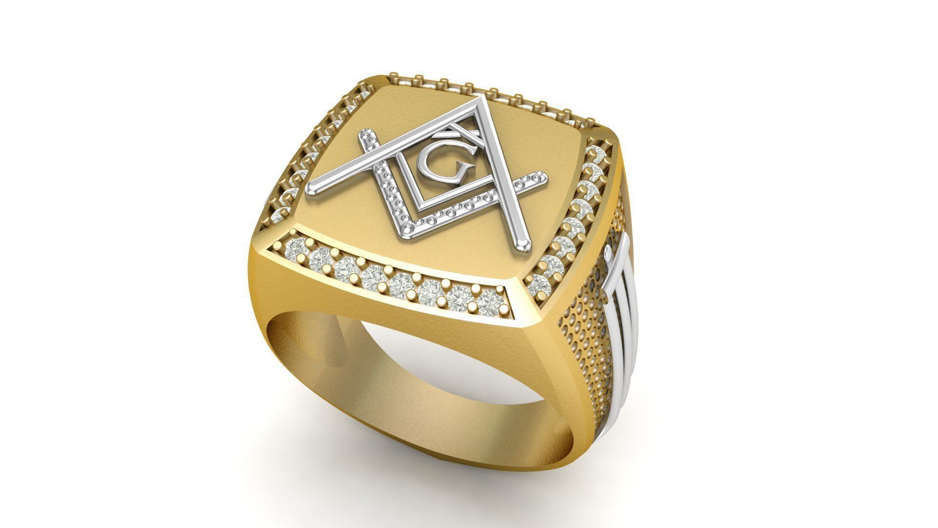 G - LETTER  SIGNET RING 3D print model_1