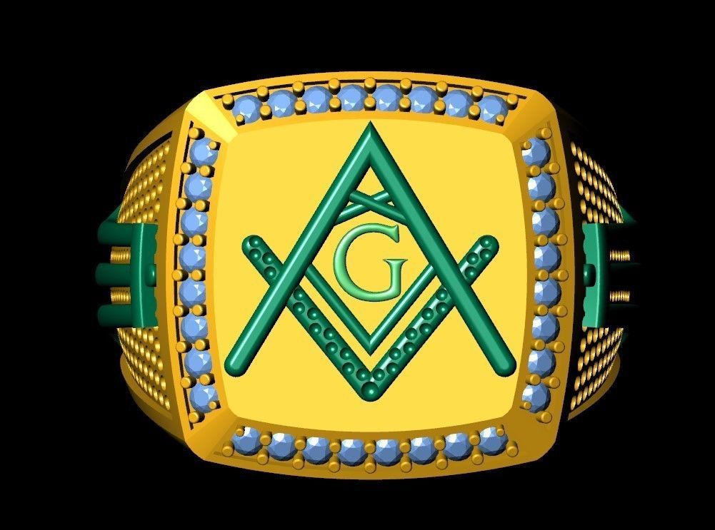 G - LETTER  SIGNET RING 3D print model_6