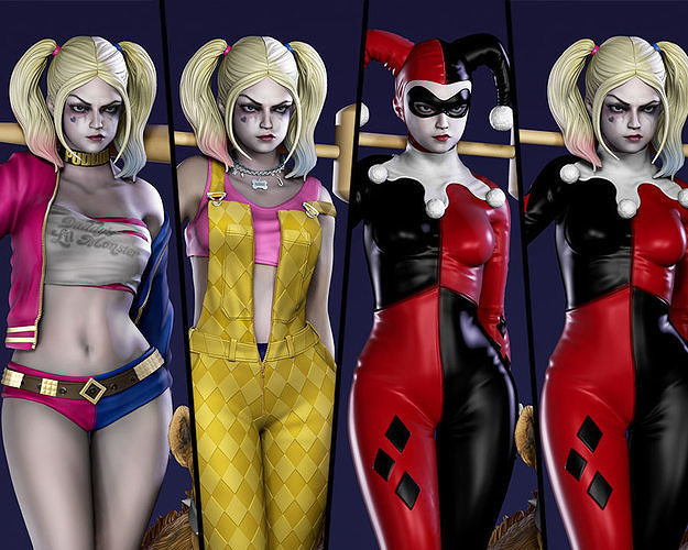 Harley Quinn Pack 3D print model 3D print model