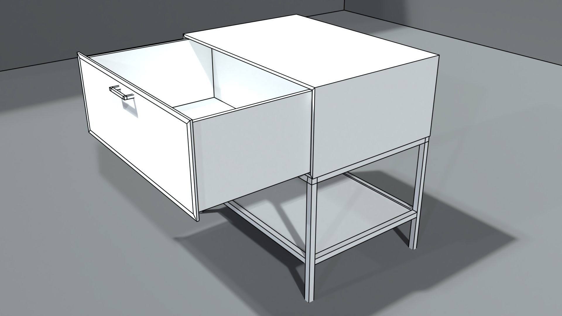 night stand 2 Low-poly 3D model_10