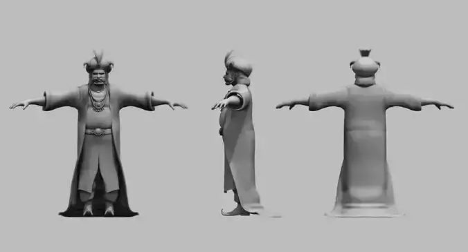 king 3d model asian character