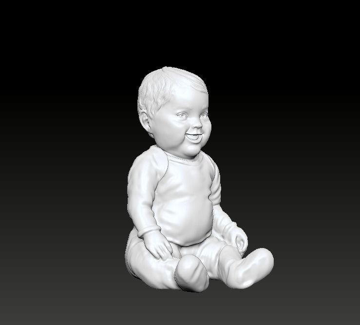 Sitting Baby -  Printable  3D print model_4