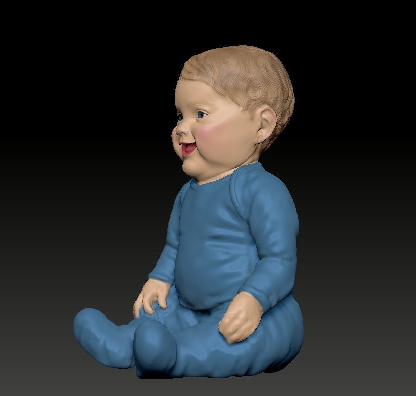 Sitting Baby -  Printable  3D print model_16