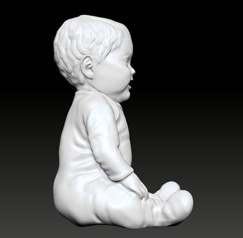 Sitting Baby -  Printable  3D print model_9
