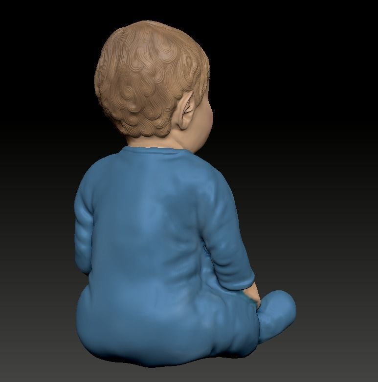 Sitting Baby -  Printable  3D print model_14