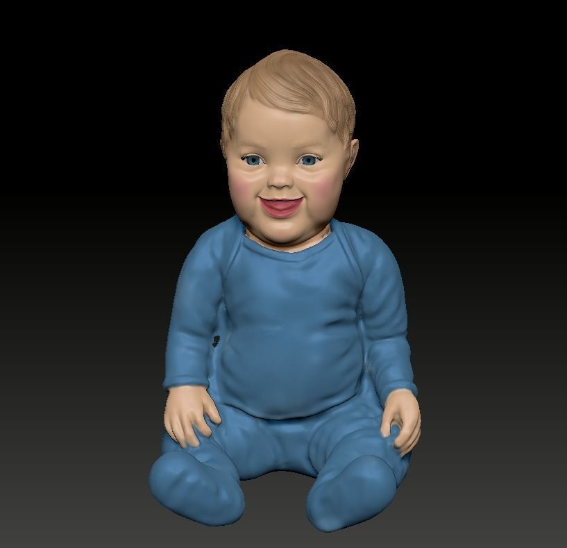 Sitting Baby -  Printable  3D print model_2
