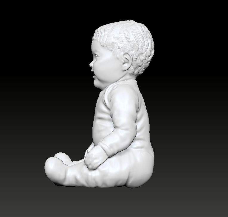 Sitting Baby -  Printable  3D print model_6