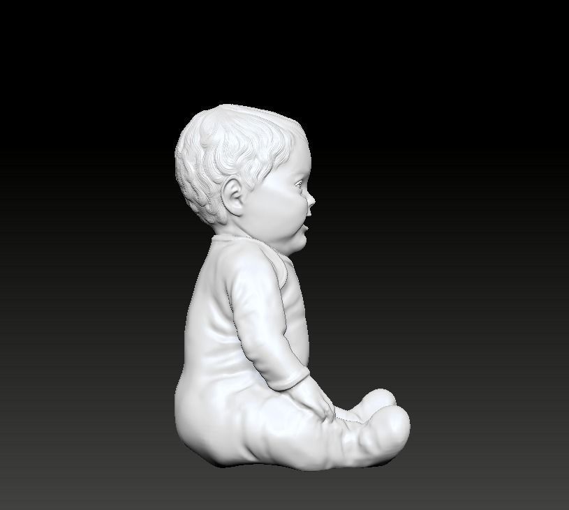 Sitting Baby -  Printable  3D print model_12