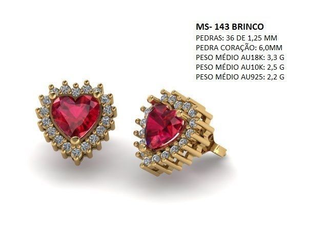 MS 143 - CONJUNTO ANEL E BRINCO 3D print model_1