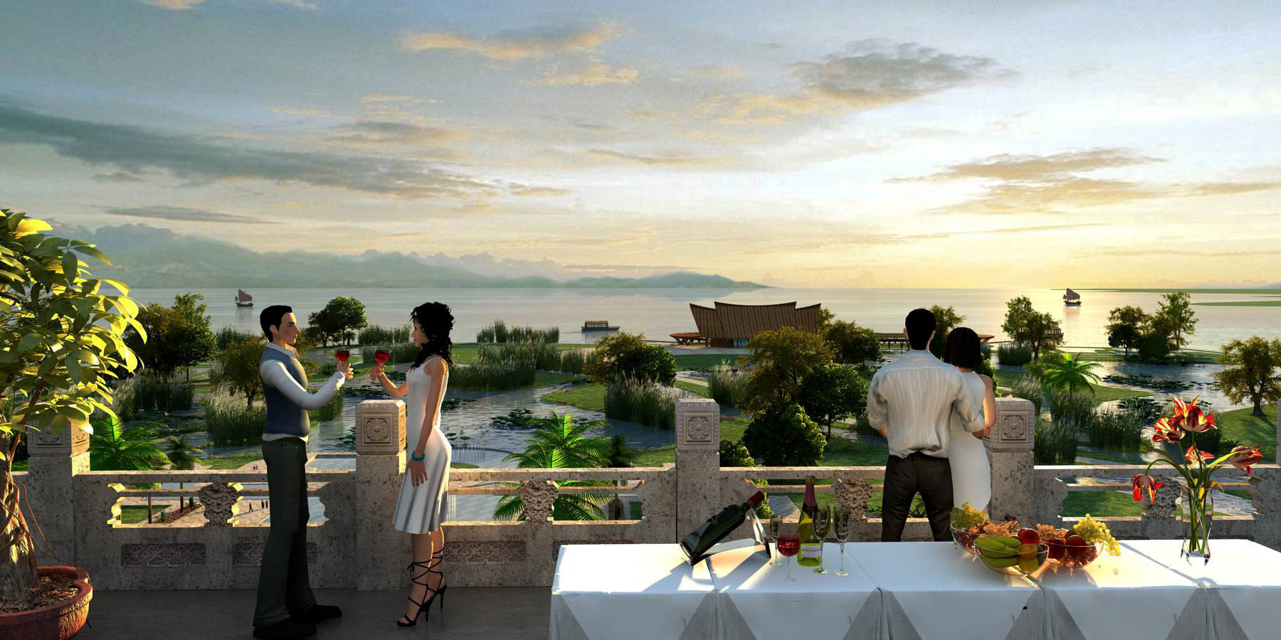 Leisure holiday villa balcony 01