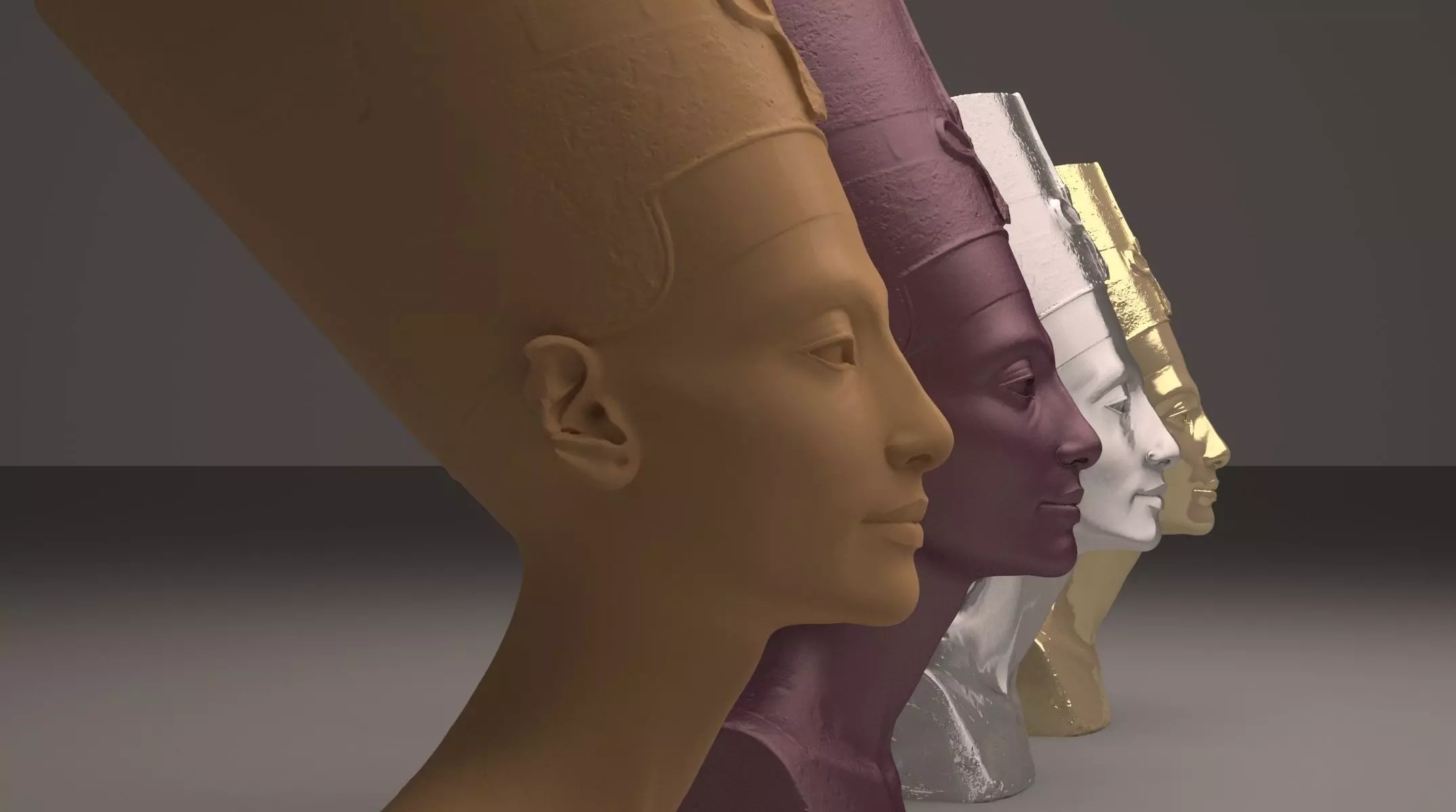 Nefertiti egyptian busts Free 3D model